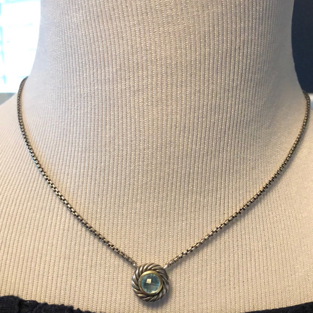 Authentic David Yurman topaz pendant necklace.